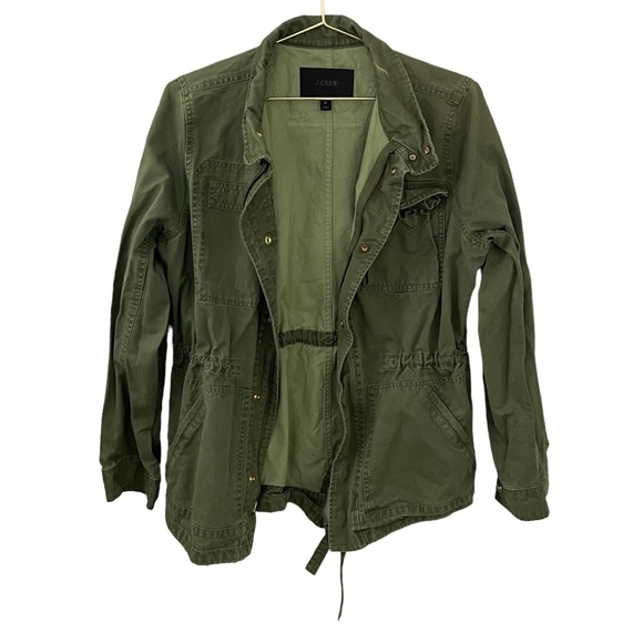J. Crew Army Green Full Zip and Snap Closure Utility Jacket with Pockets Size M - Picture 3 of 14